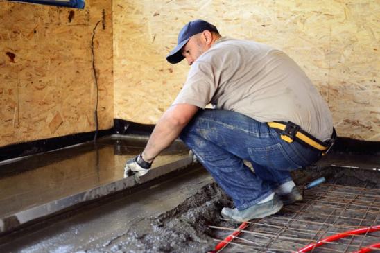 pouring concrete floor